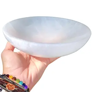 High Energy XXL Selenite Bowl Huge 8 Inch High Energy Cleansing Crystal Holder