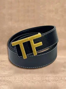 Classic TF Letter Buckle Belt, 6 Color Fine Waistband, All Season Versatility, Suitable for Dresses Suits Jeans, Stylish Accessory