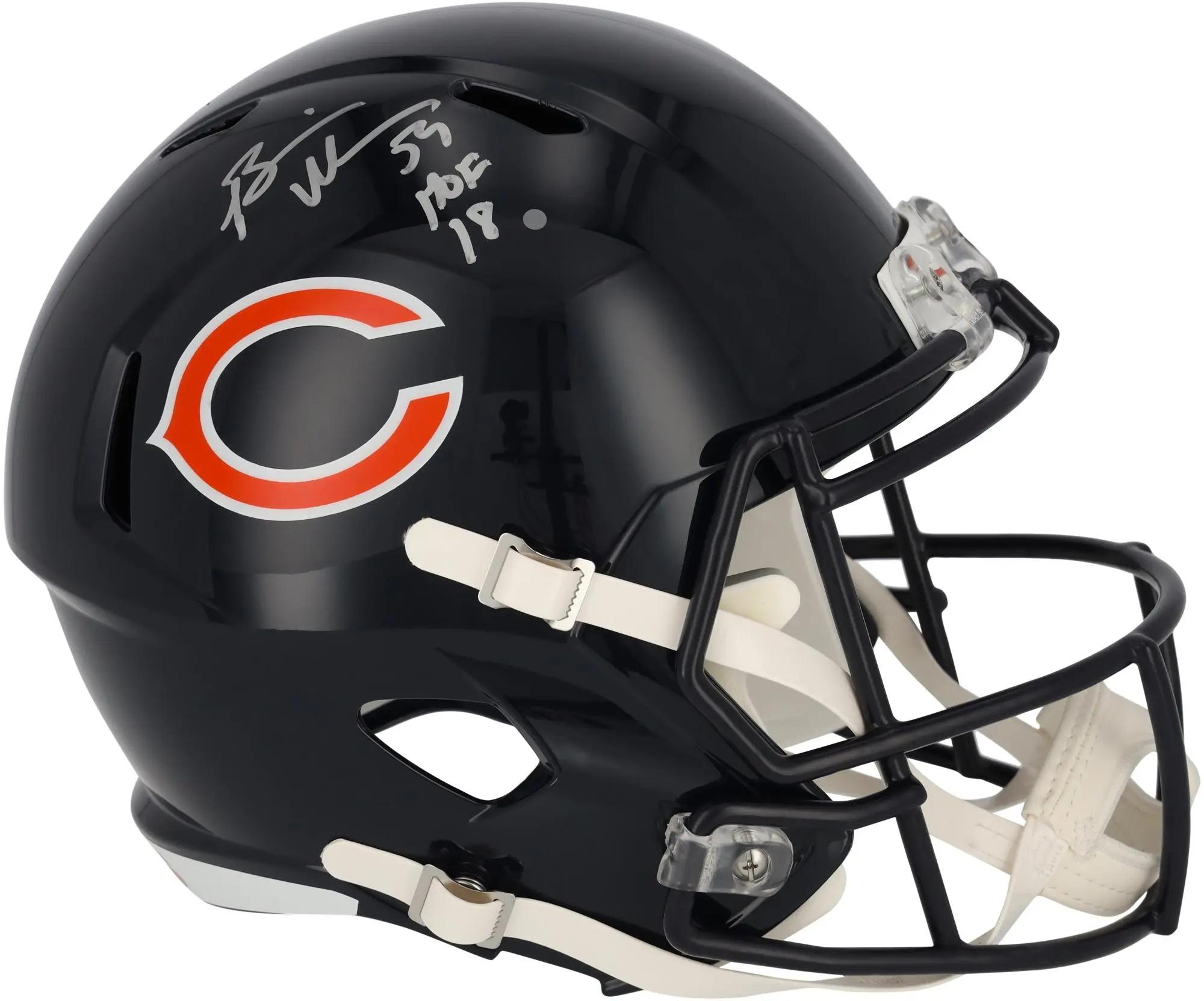 Brian Urlacher Chicago Bears Autographed Riddell Speed Replica Helmet with "HOF 18" Inscription - Fanatics Authentic Certified