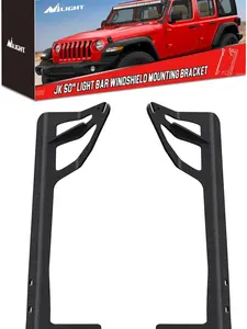 Nilight Windshield Frame Mounting Bracket for 50 Inch LED Light Bar on Wrangler JK 2007-2017, Peel-And-Stick, Secure Fit