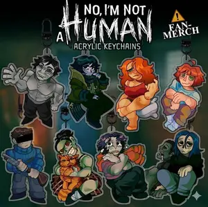 No, I’m Not a Human - Acrylic Keychains: Pale Visitor, Coat Guy, Seductive Woman, Cashier Girl, Protagonist, Cat Lady, Wireface, Widow