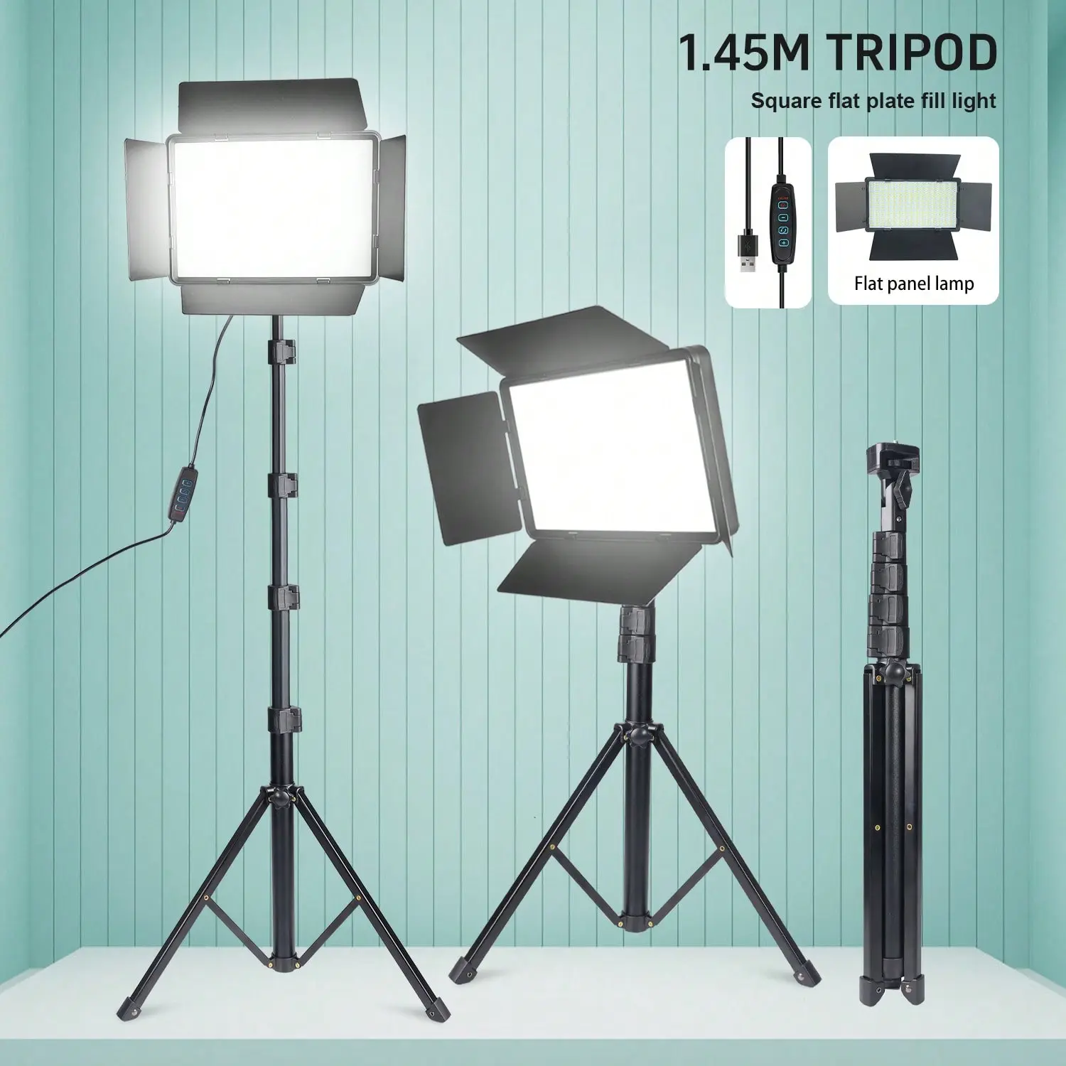 1 Pack Photography Video Lighting Kit, 3-Color LED Video Studio Lights with Dimmable Light Stand for Camera Photo Recording Filming Stage Shooting Streaming YouTube TikTok#SummerWins#Fathersdaygift