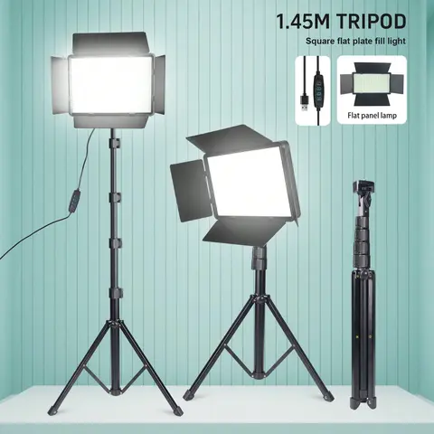 1 Pack LED Video Pro Lighting Kit for Cameras - 3-Color Dimmable Soft Photo Fill Light with 17-62 Inches Tripod, Streaming Equipment for Photo Recording, Posing