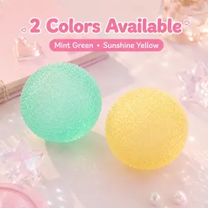 Lifelum Squishy, Crystal Bead Stress Ball Squishy Toy Soft Sensory Fidget Squeeze Ball Satisfying Anxiety Relief Office Desk Toy