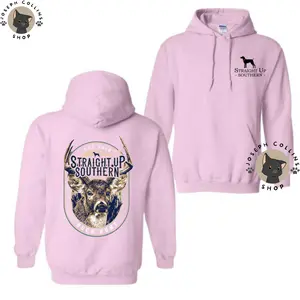 Deer Label Hoodie for Men and Women, Size Inclusivity, Cotton Material, Color Choices Available, Love Sport-straightupsouthern-countryboy-outdoors-southern-countrygirl-dogs-hunting - Womenswear
