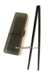 Japanese Bento Chopsticks with Case PORTABLE Black Cutlery Tableware