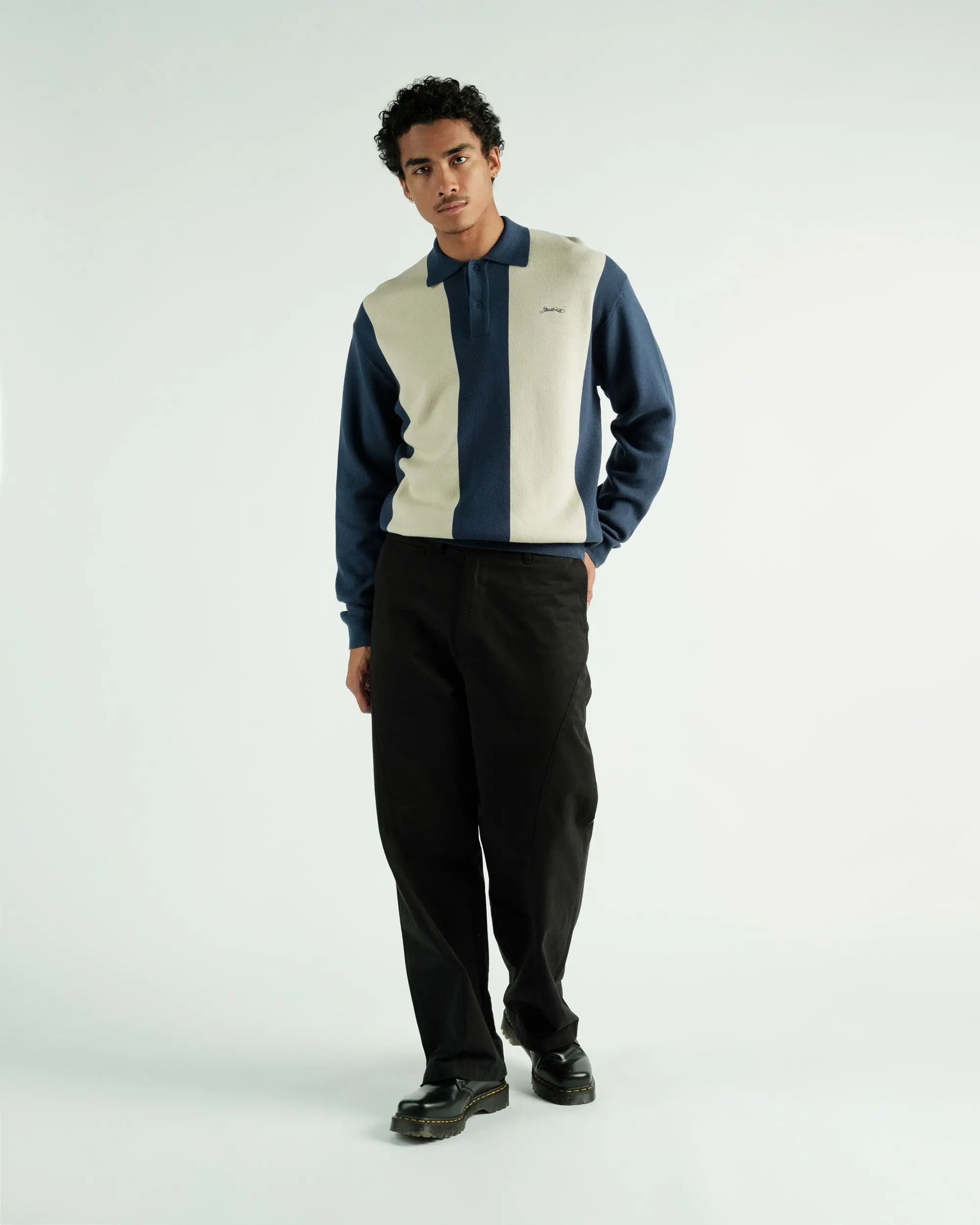 Evans Knitted L/S Polo Sweater