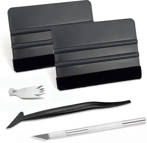 4 in 1 Set Smoothing Car Window Tint Tools Kit, Professional Vinyl Wrap Tool, Complete Car Glass Protective Film Installation Set for Car Wrap, Colored Window Film, Wallpaper, Furniture