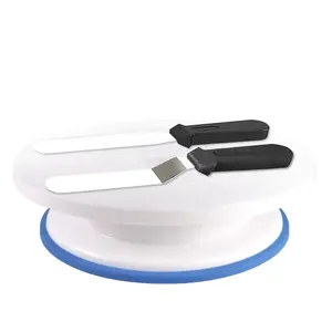 3-Piece Cake Decorating Set, 360° Rotating Turntable, Leveler, Piping Brush, Pastry Bag, Flower Tip, Baking Essentials