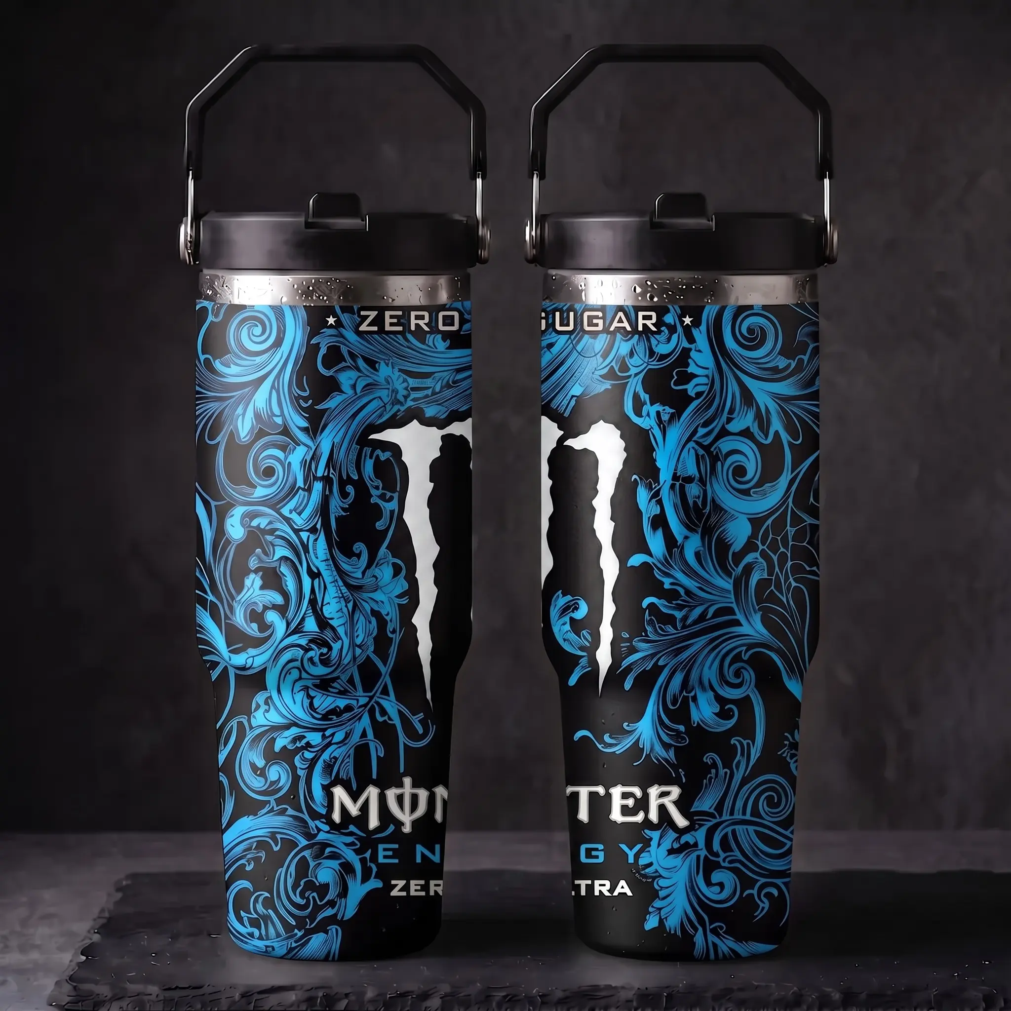 M. Energy Inspired Tumbler Cup 40/30/20oz With Handle & Straw, Perfect For Gym Lovers & Gamers, Aesthetic White Mug, Flasks Viral Gift Idea 2026