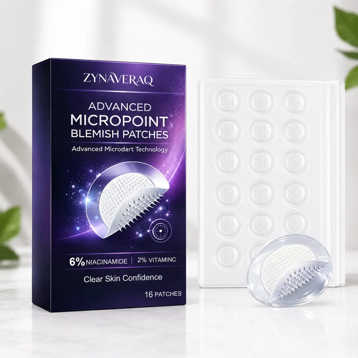 Microdart Pimple Patches Hydrocolloid Dark Spot Correction Skin Brightening Refined Texture Even Tone Pimple Patches Microdart with Salicylic Acid Niacinamide Hyaluronic Acid Tea Tree Oil for All Skin Types Flawless Skin Acne Pimple Sucker