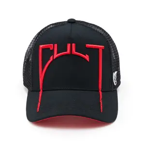 Cult's Logo Mesh Back Trucker Hat "Cult Arch" in Black