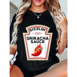 100% Cotton Sriracha Sauce DIY Halloween Costume Matching Men Women T-Shirt