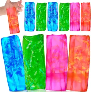 10 Pack Water Snake Fidget Toys for Kids – Slippery Wiggly Tubes, Sensory Stress Relief Toy for Party Favors, Birthday Gifts, School Prizes – 5.1 x 2.4” (Ribbon Style)