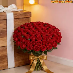 29pcs Realistic Rose Artificial Flowers, Artificial Bouquets, Wedding Decoration Living Room Arrangement, Valentine's Day Handfeel Roses, Fake Flower Waterfall