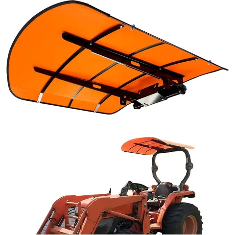 HECASA ROP Mounting Tractor Canopy Cover - 48-3/8"x48-3/8" Orange, 48x8x3 inches ABS Plastic UV Protection, Lightweight Easy-to-Install Sun Shield for Farmers' Mowers (Adds ~4" Height, Adjustable Angle) | Sun Protection Mower Parts & Accessories