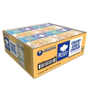 Nongshim Ramyun Chef Creamy Garlic Chicken Noodles 4x4 16 Pack with Sauce Mix for Fusion Fans and Late-Night Gourmets