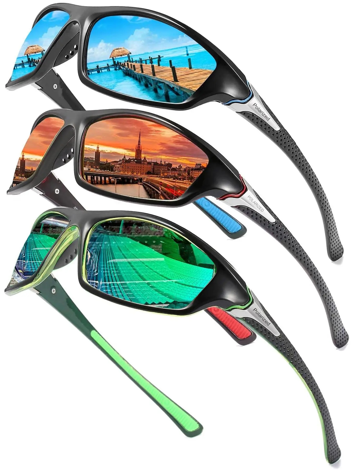 Summer 2024 Sportive Polarized Sunglasses, Wrap Around Summer Glasses for Outdoor Driving, Cycling, Fishing, Climbing, Beach Sunglasses for Women, Men