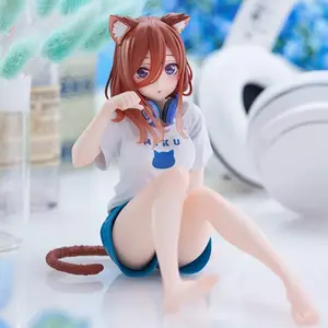 The Quintessential Quintuplets Miku Nakano Cat Ear Loungewear Headphone Figure Anime Girl Desktop Decorative Model Anime Fans