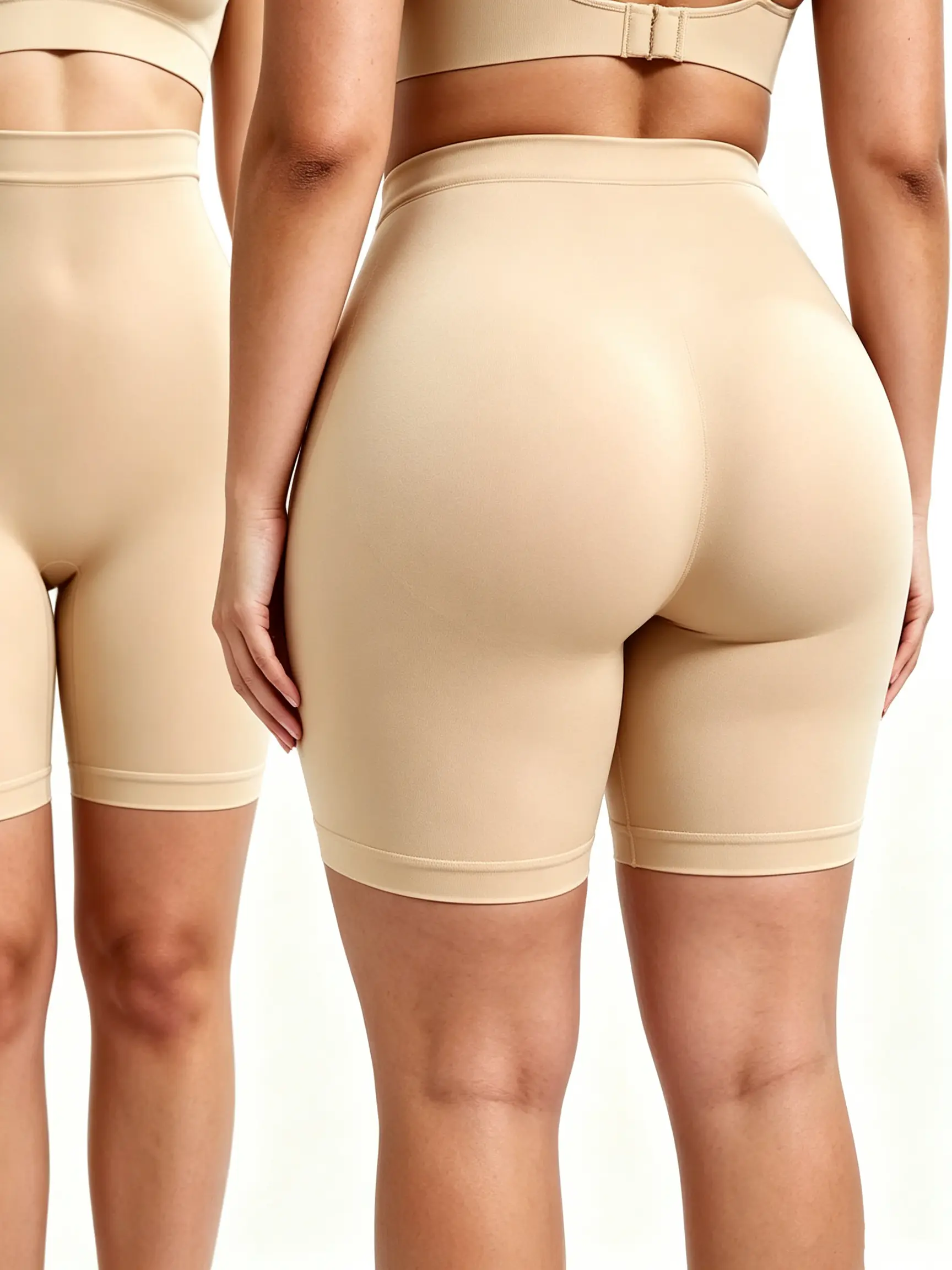 Women's High Waisted Seamless Shapewear Shorts Mid-Thigh Straight Leg, Soft Breathable Stretchy Fabric, No Show Everyday Wear Under Dresses Pants, Comfortable fit All Day Body Shaper Underwear silky comfort