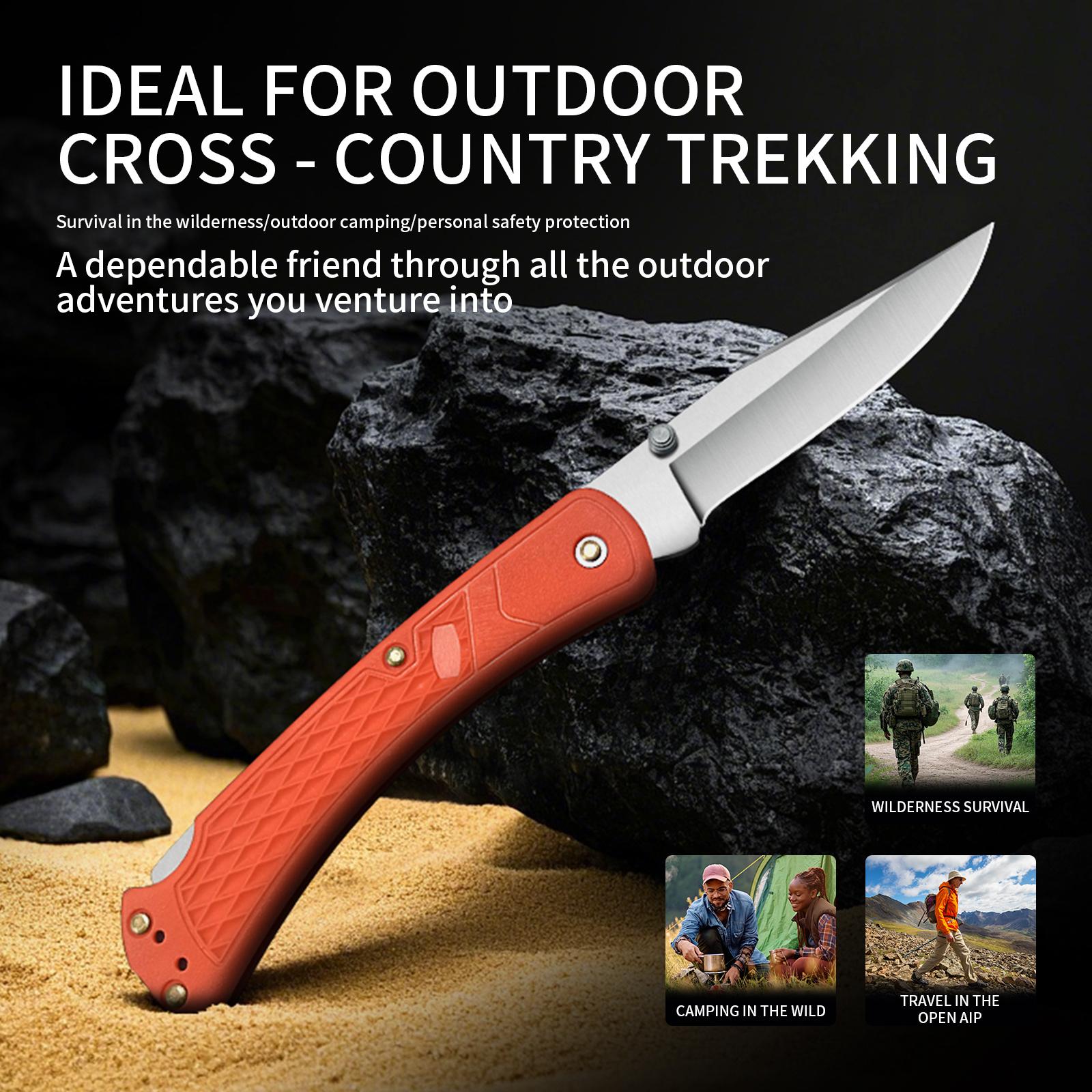 Sharp fruit knife, camping companion, foldable design, portable, durable, ergonomic handle - suitable for outdoor use