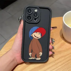 Cute Monkey Pattern Phone Case, Anti-drop Cellphone Protective Case, Total Protective Shockproof Mobile Phone Cover for iPhone