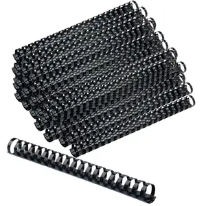 Binding Combs, 100 Pack, 3/4" Diameter, 10.75" Overall Length, Black Plastic Binding Spines, 19 Rings, 150 Sheet Capacity, for Business, School & Office