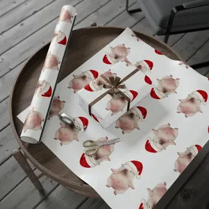 Pibble in Santa Hat Wrapping Paper | Christmas Gift Wrap Roll