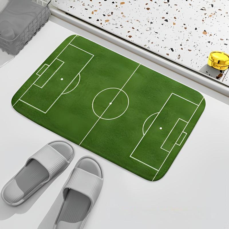 1pc Football Field Area Mat Large Size Sports Court Printed Play Mat Spring/Summer Season Outdoor Theme, Fade-Resistant Home Decor Living Room Bedroom Floor Mat Game Console Home Decoration Teen's Room Decorative Mat