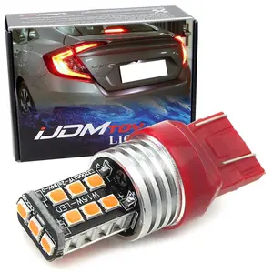 iJDMTOY Strobe/Flashing Feature Red 15-SMD LED Replacement Bulb For 2012-21 Honda Civic Sedan Third Brake Light.