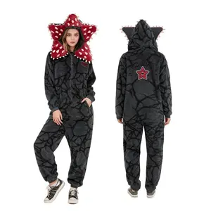New Halloween Cosplay Costumes Adult Kids Fall Winter Thicken Cannibal Flower Demogorgon Cosplay Costume  Pajamas Halloween Suit