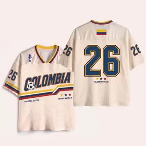 MESH Colombia Soccer Jersey Shirt, Retro Colombian Football Tee, Game Day Top Fan Gift