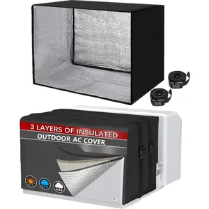 AC Covers for Outside Winter Insulation, Insulated Window Air Conditioner Cover Outdoor 3 Layers Insulation,  &Snowproof AC Covers for Outside