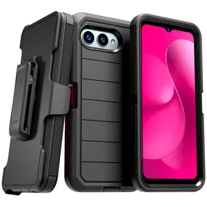 Rome Tech Defender Case for T-Mobile REVVL 8 Pro / REVVL 8 (2025) Heavy-Duty Shockproof Cover with MagSafe 360° Swivel Belt Clip Holster & Kickstand Full-Body Rugged Protection
