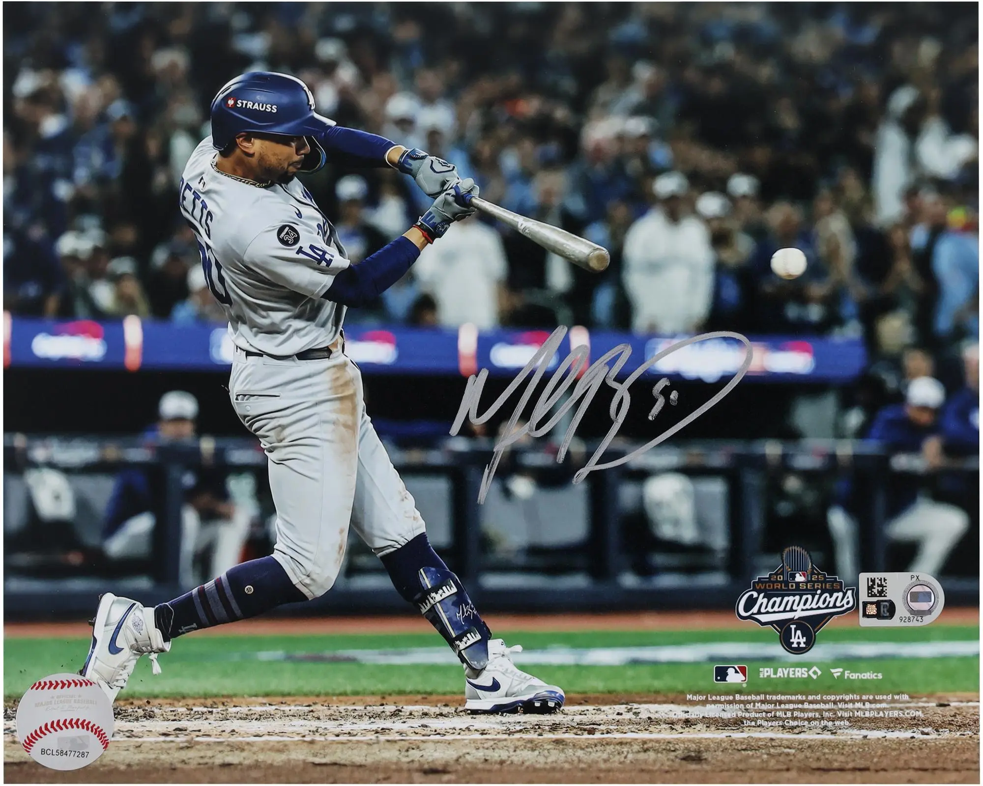 Mookie Betts Los Angeles Dodgers Autographed 2025 MLB World Series Champions 8" x 10" Photograph - Fanatics Authentic Certified