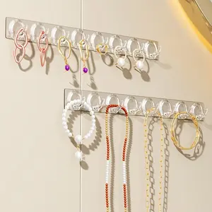 3pcs Jewelry Organizer Hooks, Wall-Mounted Necklace Holder, Anti-Tangle Ring & Bracelet Rack, Simple Style Accessory Display Stand