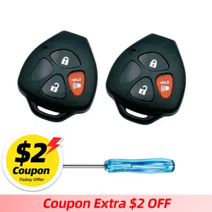 Replacement Smart Keyless Entry Remote Control Key Fob Case Cover for Toyota Scion TC RAV4 Avalon Camry Corolla Venza Car Key Fob Shell (3 Button-2pcs)