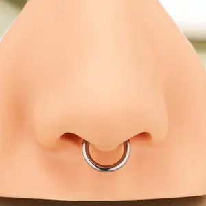 Oufer 14G Septum Ring Implant Grade Titanium Hinged Segment Hoop Nose Hoop Daily