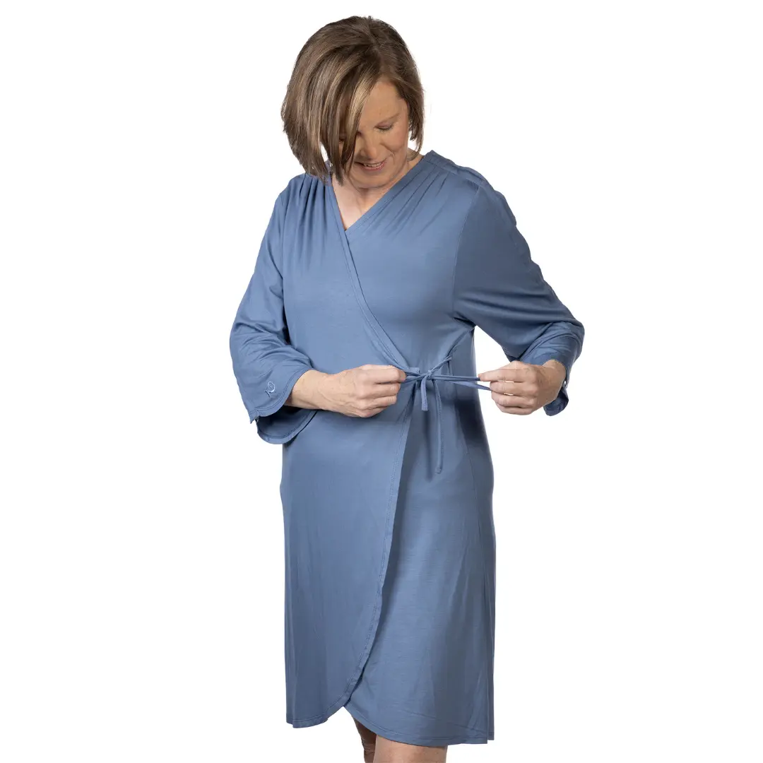 Hospital Gown with Snap Sleeves in Cornflower Blue - TikTok Shop Hospital Gown with Snap Sleeves in Cornflower Blue - TikTok Shop