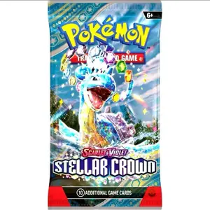 Pokémon Stellar Crown Booster Pack - 1 TCG - 10 Additional Game Cards - Rip Live or Ship Sealed