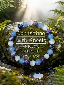 Spiritual Growth Amulet Bracelet Set, Crystal & Turquoise Stone, Calm Inner Peace, Blessing Guidance, Clear Insight, Crystal Bracelets