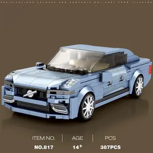 387PCS technology sports car building blocks, city racing champion car models, building block assembly toys, Building Block Sets, puzzle toys, holiday gifts, creative building block ornaments, Stem Building Blocks