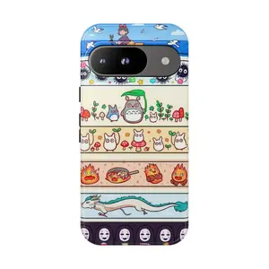 Cute Ghibli Anime Character Tough Case, Anime Phone case, Google Pixel Phonecase Anime Pattern, Google Pixel cover tough cases