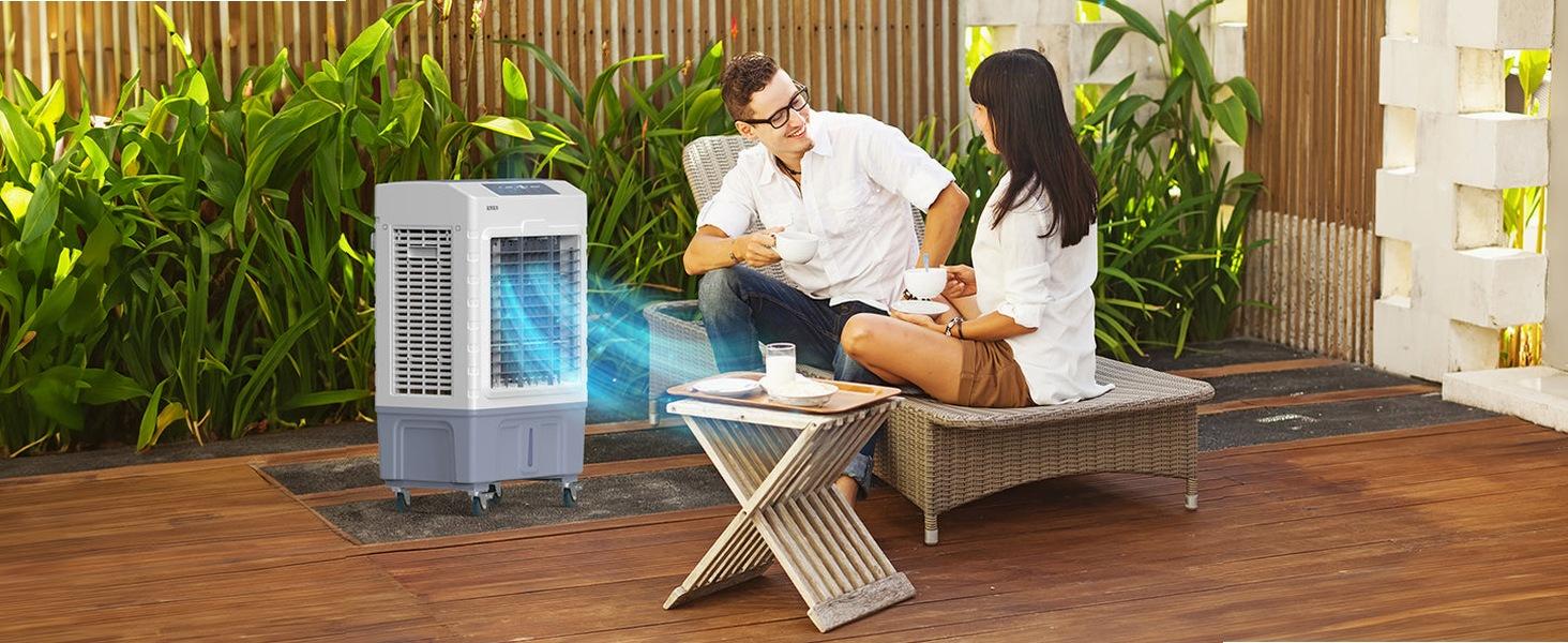[FLASH SALE | ROVSUN ] 10.5 Gal Portable Evaporative Air Cooler with Remote Control