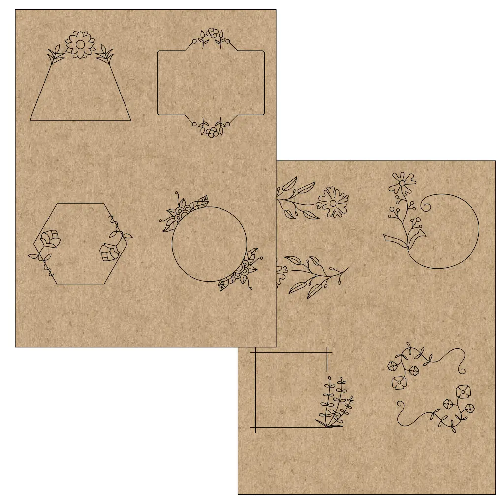 Floral Frames | Printed Chipboard