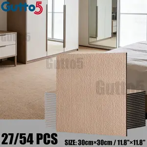 27 piece/54 piece set, Gutto5 self-adhesive carpet sticker, pet rest pad, floor renovation sticker, available in multiple colors, easy to cut and clean, suitable for DIY projects, versatile for wall and floor, creatively spliced in different colors.