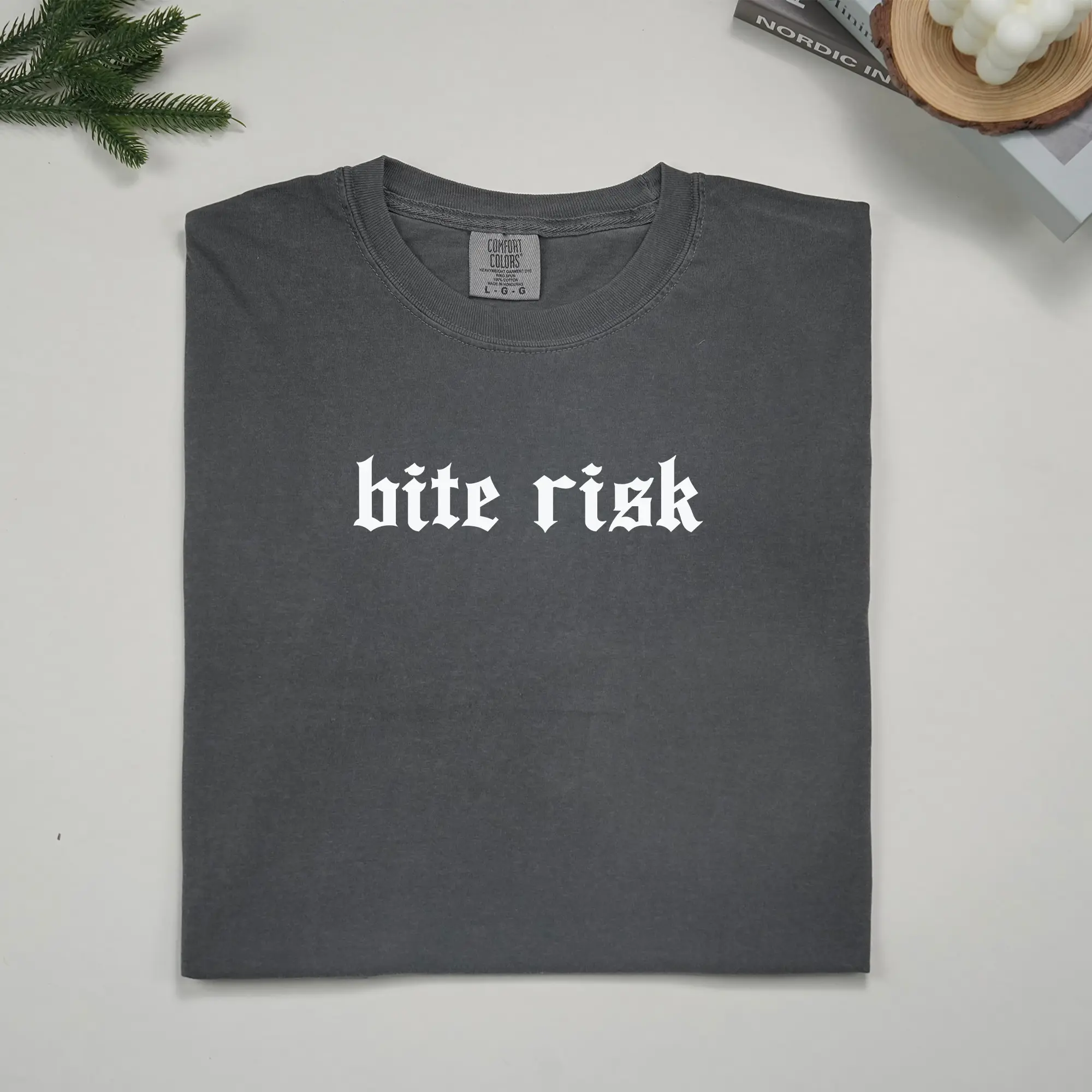 ChicCotton Bite Risk Comfort Colors Shirt, Weirdcore T-shirt, Strangecore Graphic Tee, Funny Sarcastic Quote Clothing, Sarcastic Attitude Outfits