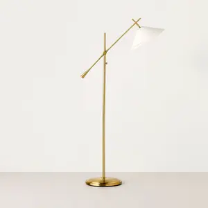 Sour Cream/Brass Hinge Floor Lamp - Hearth & Hand with Magnolia