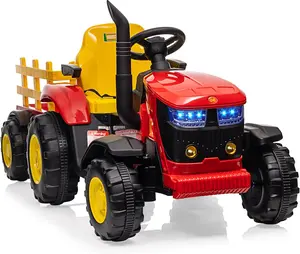 GARVEE 12V Remote Control Tractor with 7-LED & Safety Belt - Red GARVEE 12V Remote Control Tractor with 7-LED & Safety Belt - Red