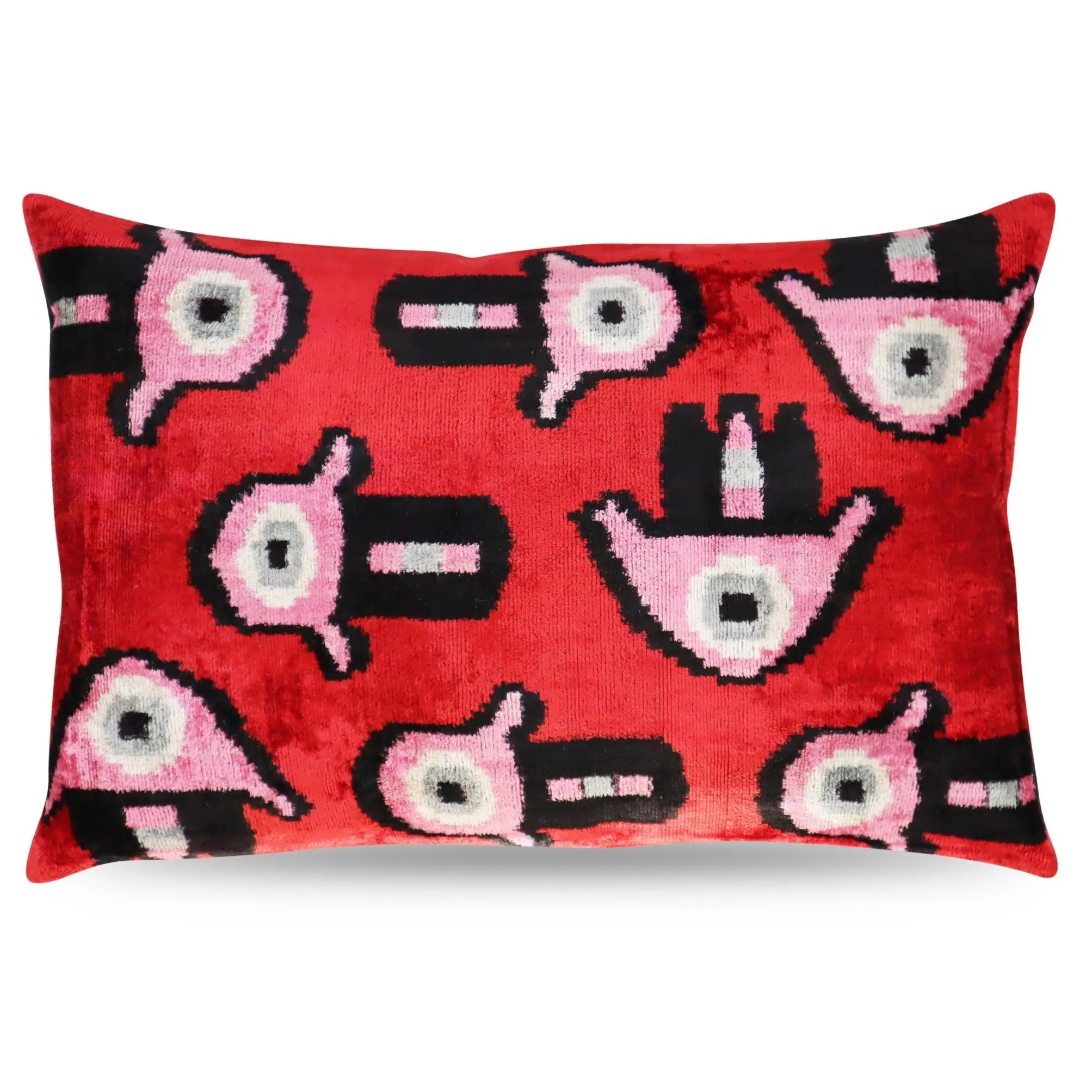 Canvello Luxury Decorative Red Pink Black Throw Pillow | 16 x 24 in (40 x 60 cm)